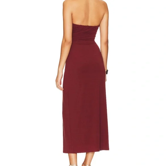 Free People Hayley Midi Strapless Dress in Russet Acorn Women’s Size Medium - Picture 3 of 13